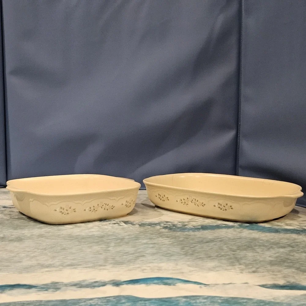 Pfaltzgraff Set of 2 Stoneware Baking Dishes Oven Safe Casserole Dish USA